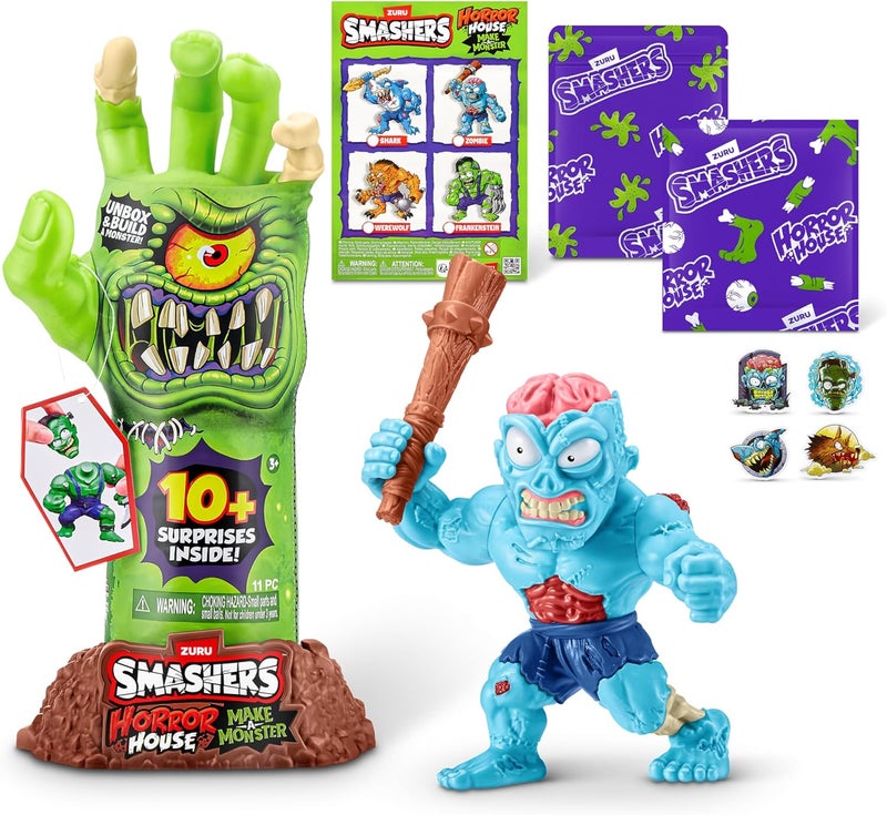 Smashers Horror House Dissect Skeleton Hand Playset with Over 10 Surprises, Build and Create Monster Figures, Slime, Collectible Toys for Kids, Mix and Match Parts for Spooky Creature Fun - Image 1